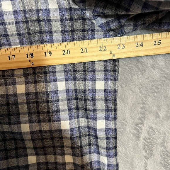 johnnie-O Shirt Hangin Out Large Blue Gray Plaid Flannel Long Sleeve Button EUC - Picture 9 of 10
